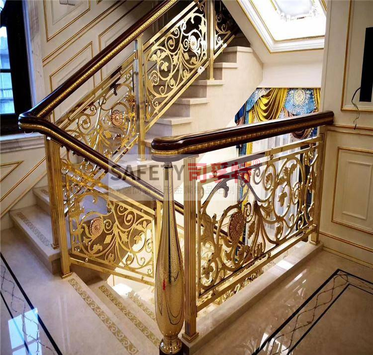 銅藝樓梯扶手：結構獨特，造型優美，堅固耐用[司孚特銅藝護欄，銅樓梯扶手](圖1)